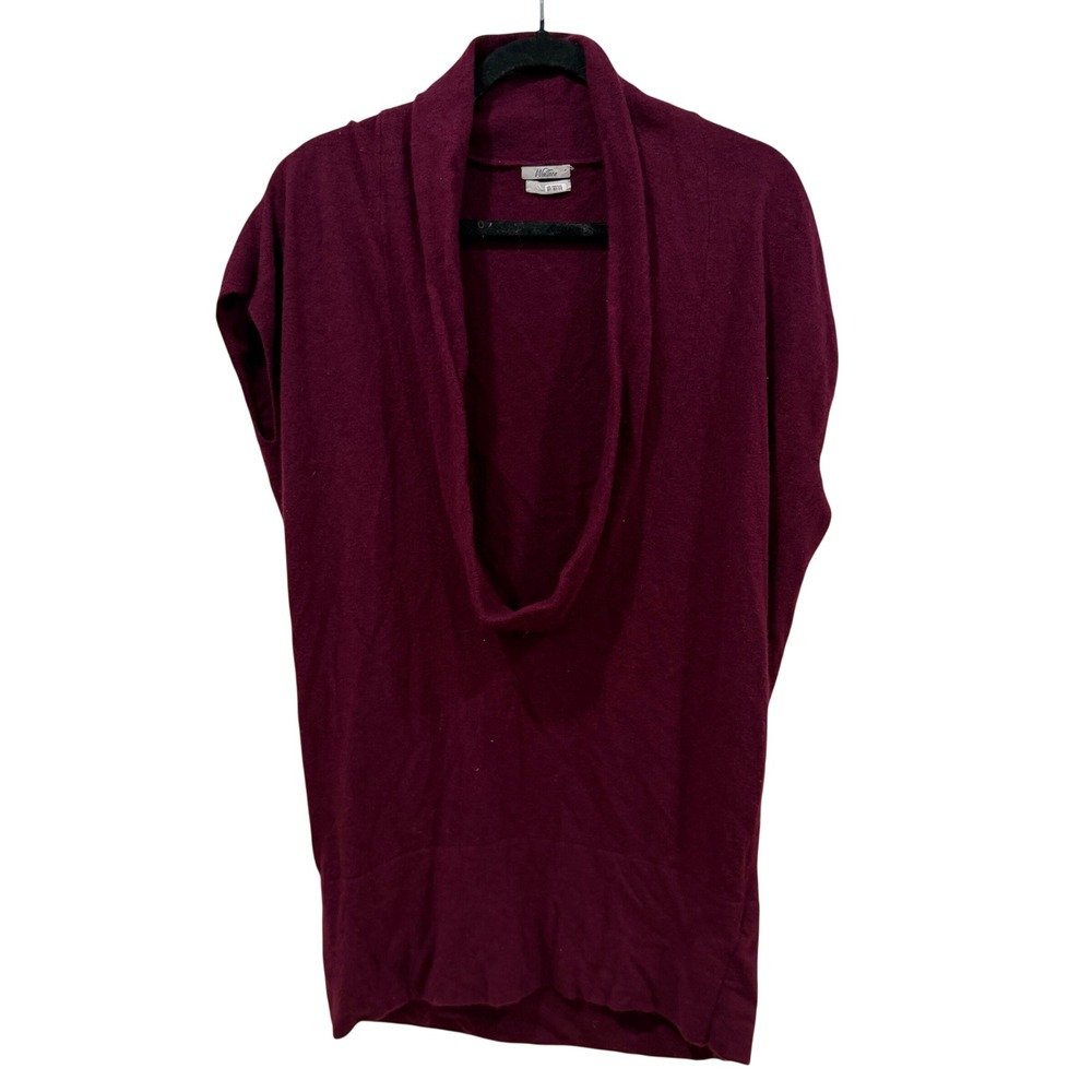 Wallace Burgundy Cashmere Angora Lambswool‎ Cowl Neck Tunic Sweater Womens L